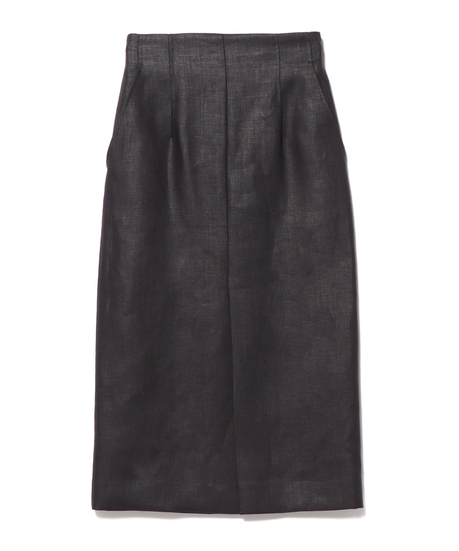 ファッション【deuxieme class ドゥーズィエム　クラス】リネンタイトスカート　黒