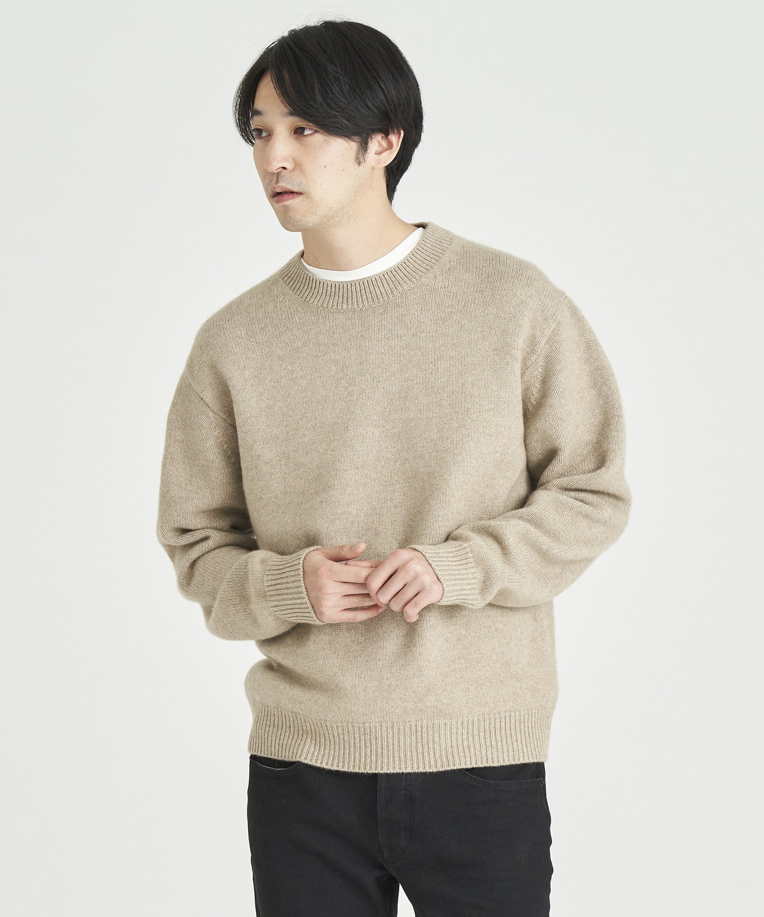 サイズ3HERILL for SO NAKAMEGURO カシミヤクルーネックセーター