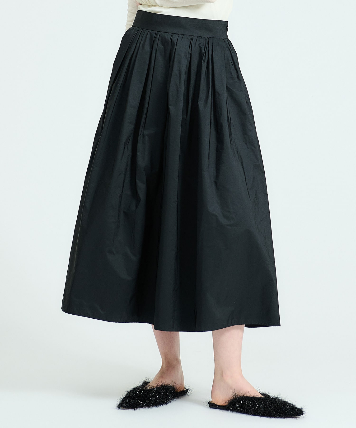 【HANAE　MORI×CELFORDコラボ】　フレアタフタスカート　36サイズ