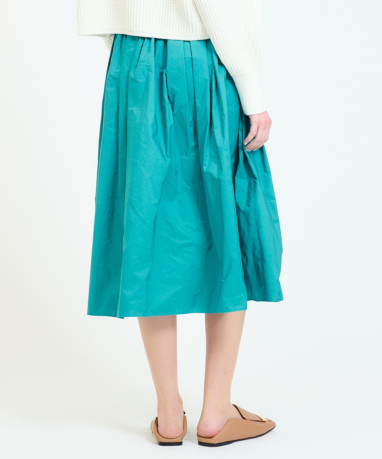 【HANAE　MORI×CELFORDコラボ】　フレアタフタスカート　36サイズ