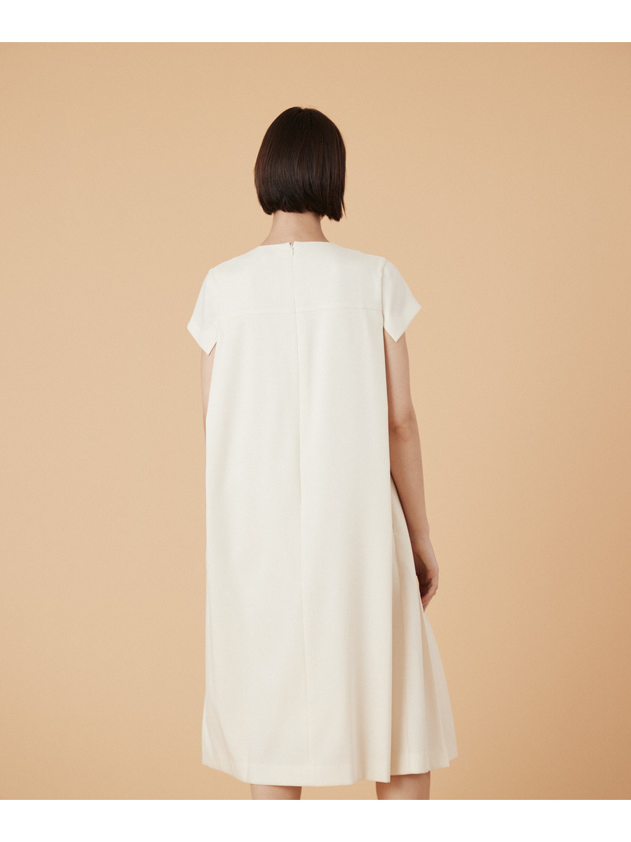 ワンピースドレス【美品】COLUMN　ロングワンピース　ドレス　プリーツスカート　白　FREE