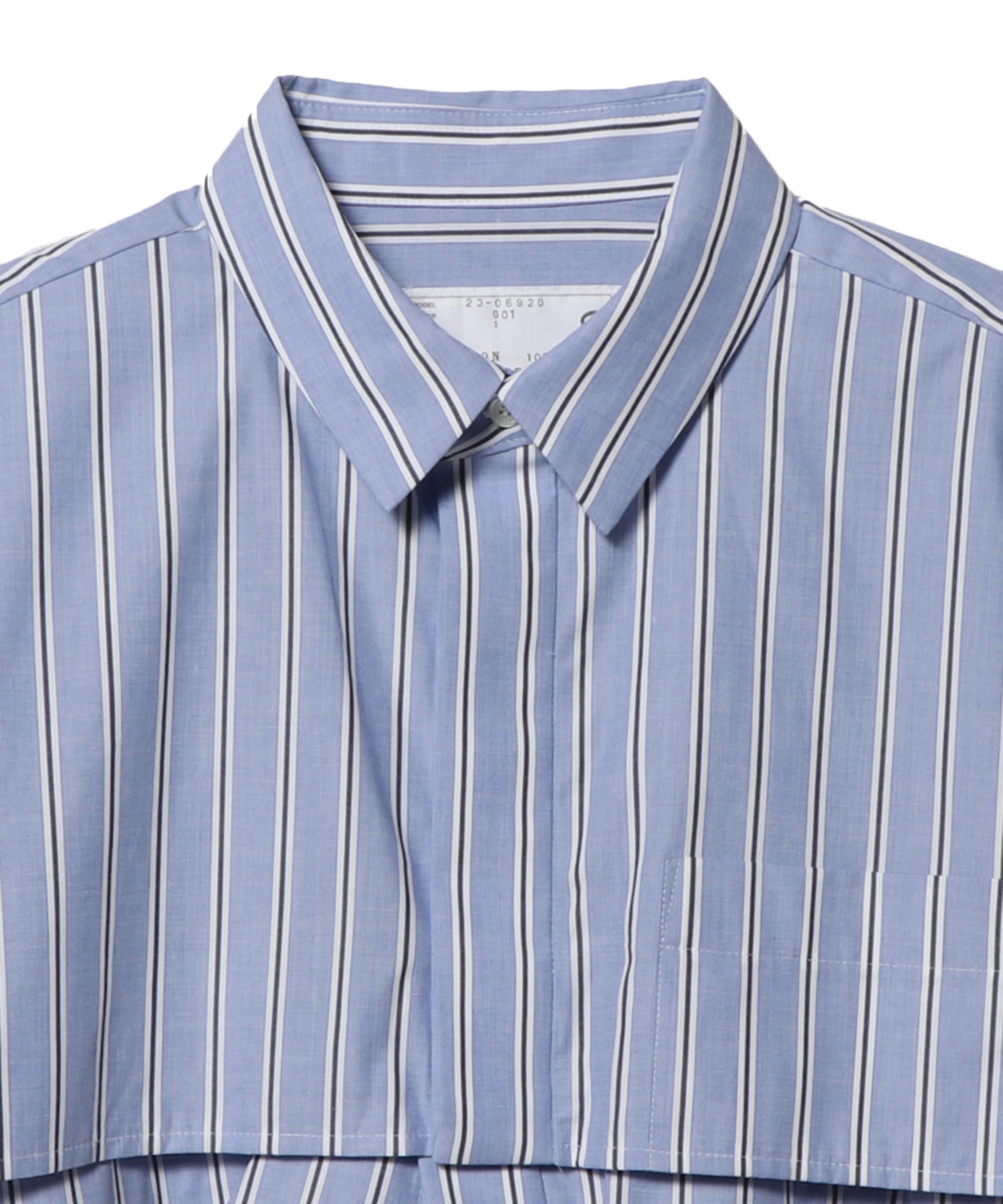約56cm着丈サカイ コットンポプリンプルオーバーシャツ Tシャツ カットソー 半袖 2 紺