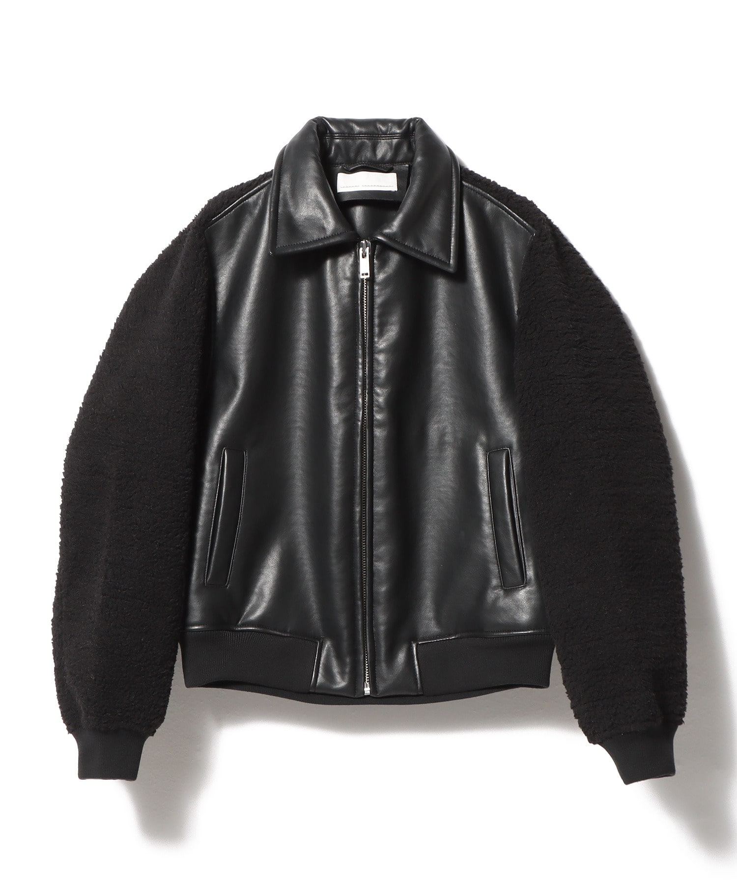 RANDOM IDENTITIES  / FAUX SHEARLING LEATHER BOMBER JACKET