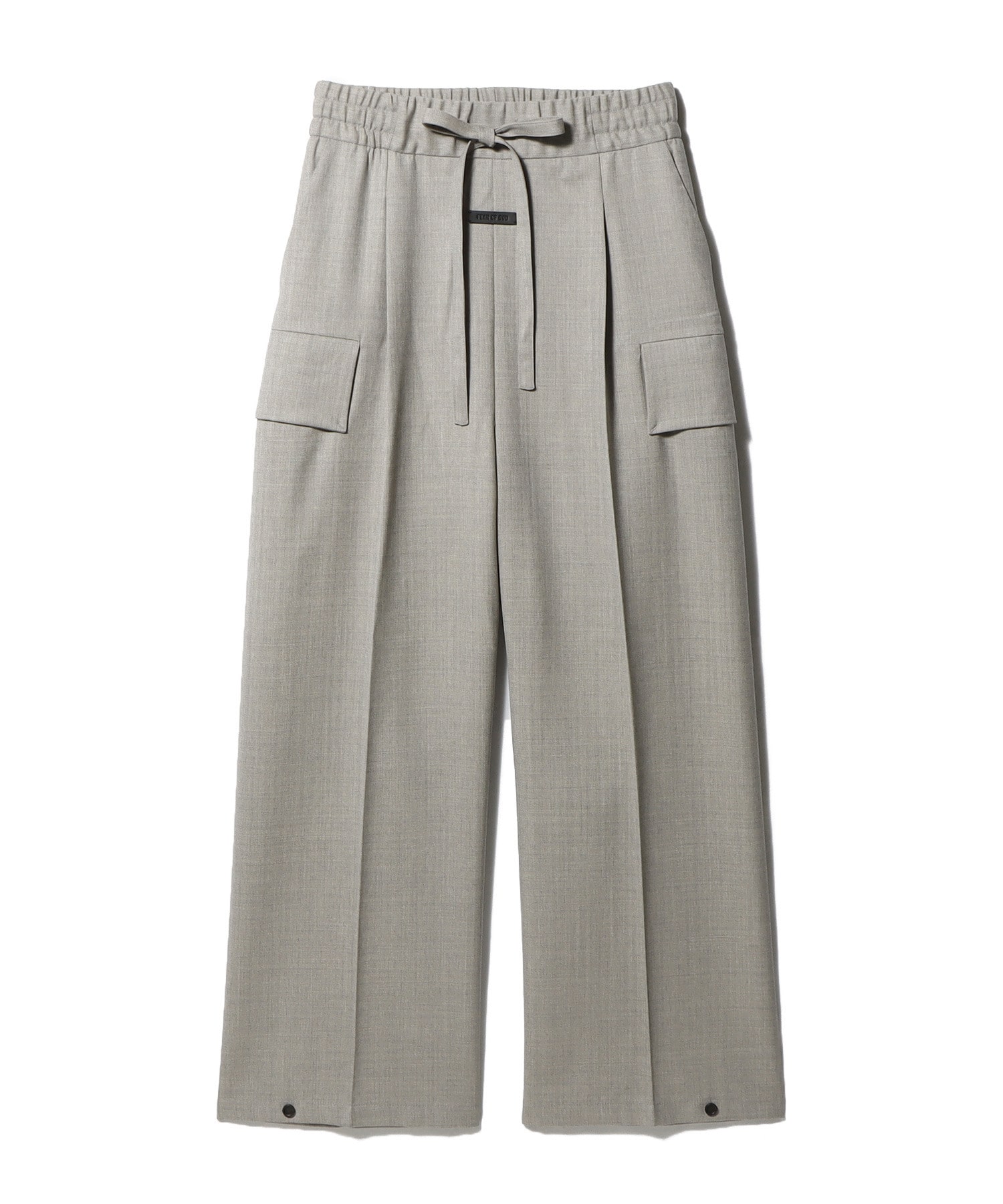 Nylon Wool Wide Leg Cargo Pant