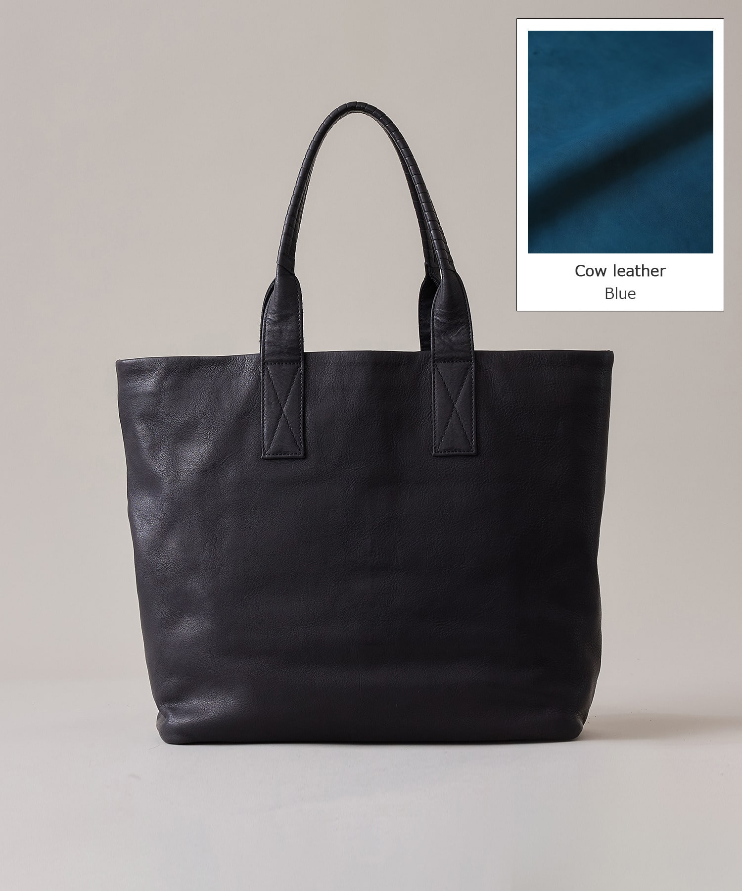 2handle tote L / cow leather